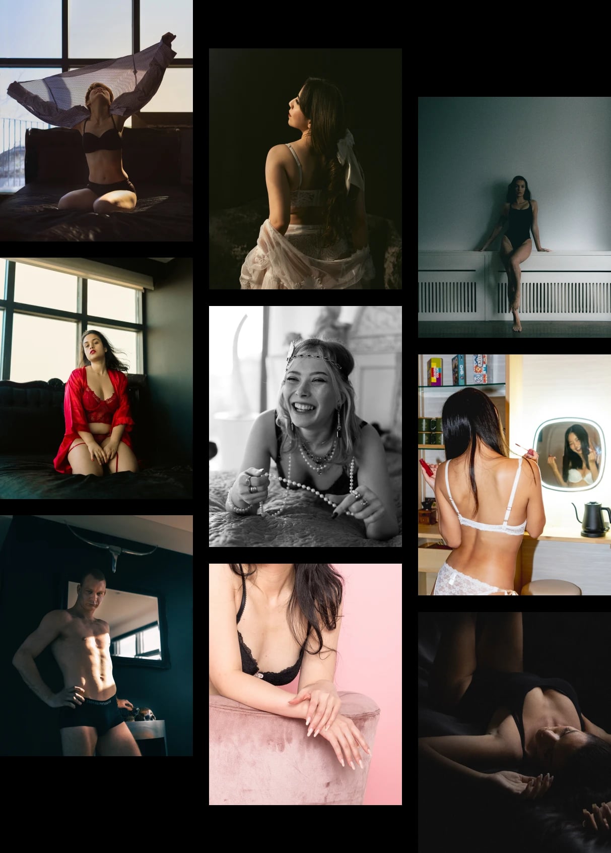 Natural light falling across a styled shoot setup