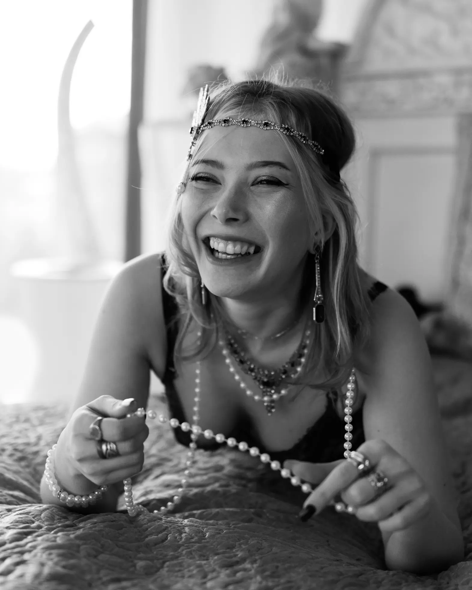 A relaxed, unposed moment from a Reverie shoot
